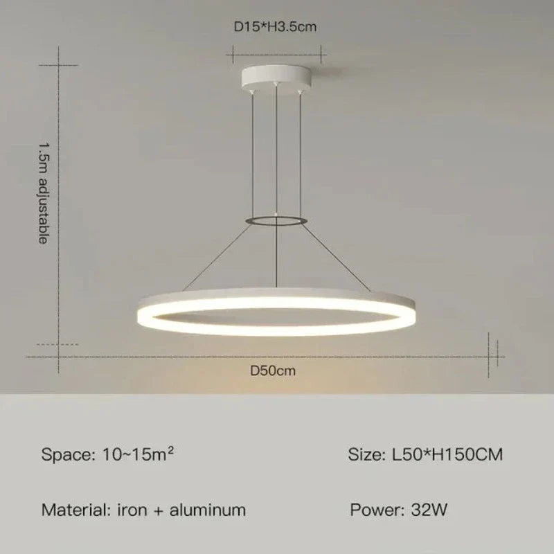 Aurion Slim Suspension Pendant Light Modern Ceiling Lamp for Living Areas