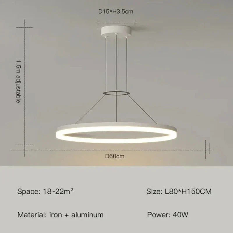 Aurion Slim Suspension Pendant Light Modern Ceiling Lamp for Living Areas