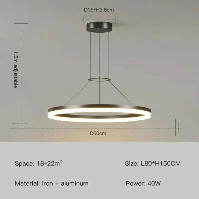 Aurion Slim Suspension Pendant Light Modern Ceiling Lamp for Living Areas