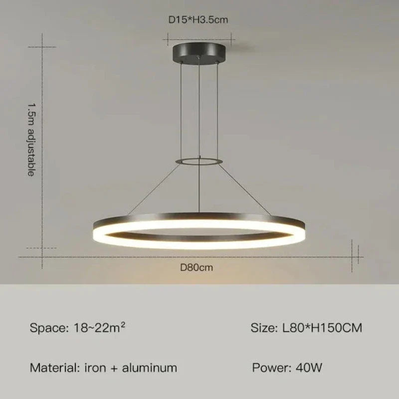 Aurion Slim Suspension Pendant Light Modern Ceiling Lamp for Living Areas