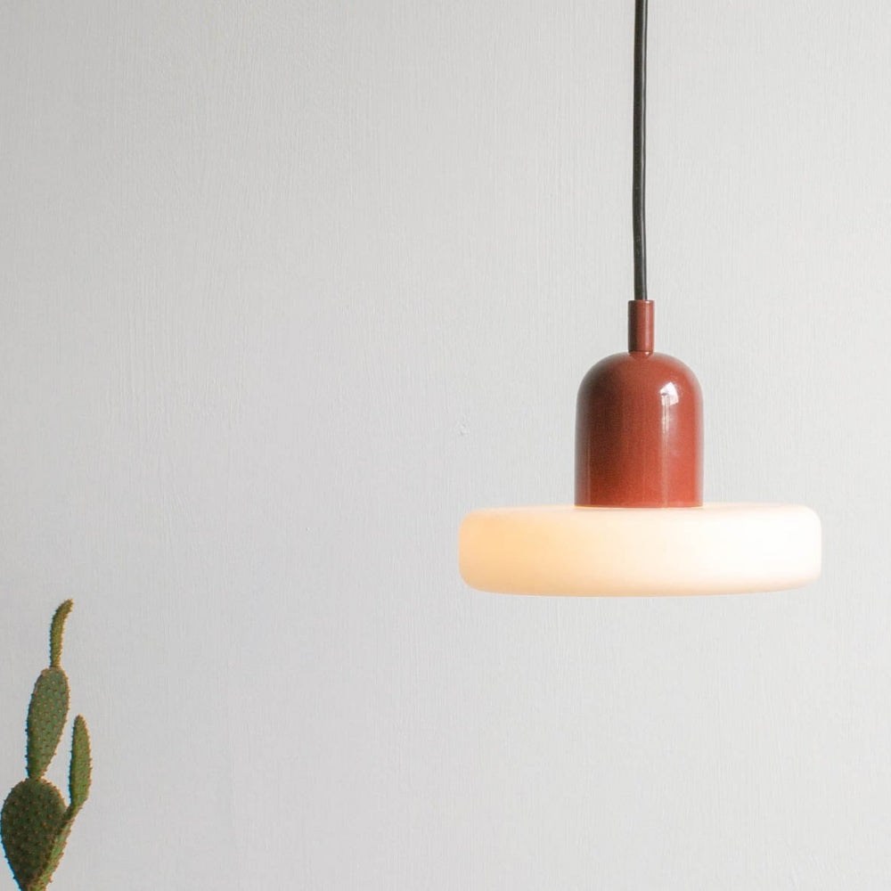 Novael Minimal Pendant Light in Metal and Glass Finish