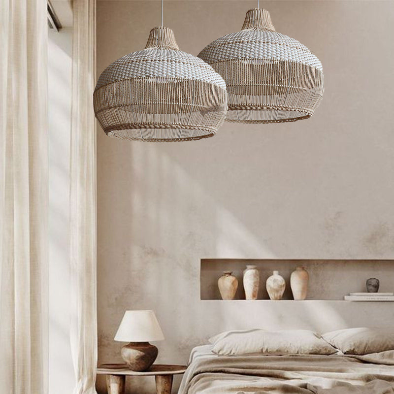 Rivora Rattan Weave Pendant Light Natural Ceiling Glow
