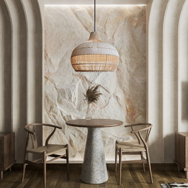 Rivora Rattan Weave Pendant Light Natural Ceiling Glow