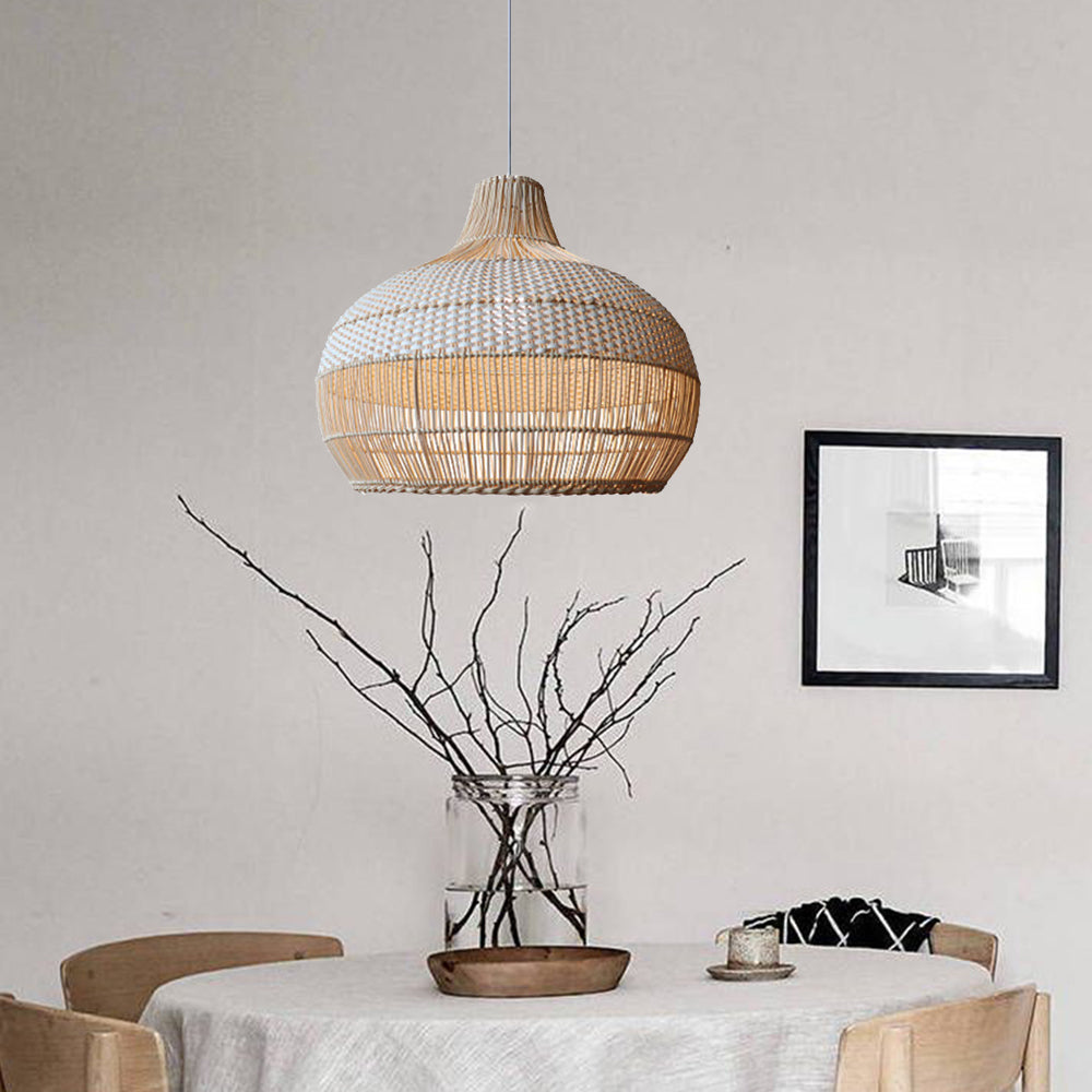 Rivora Rattan Weave Pendant Light Natural Ceiling Glow