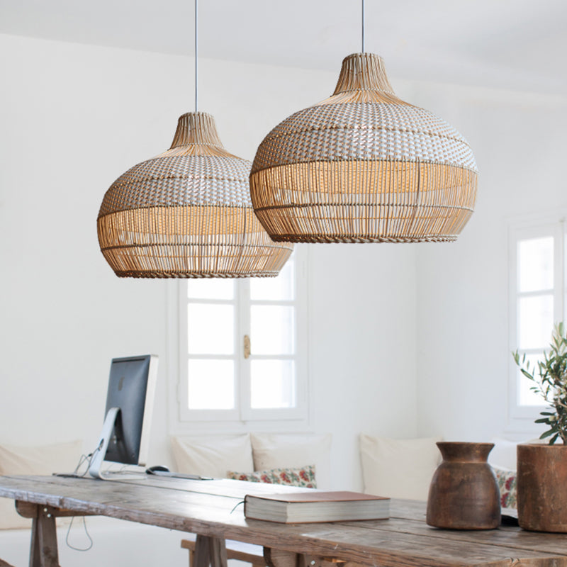 Rivora Rattan Weave Pendant Light Natural Ceiling Glow