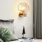 Coralora Shell Glass Wall Sconce with Warm Coastal Glow