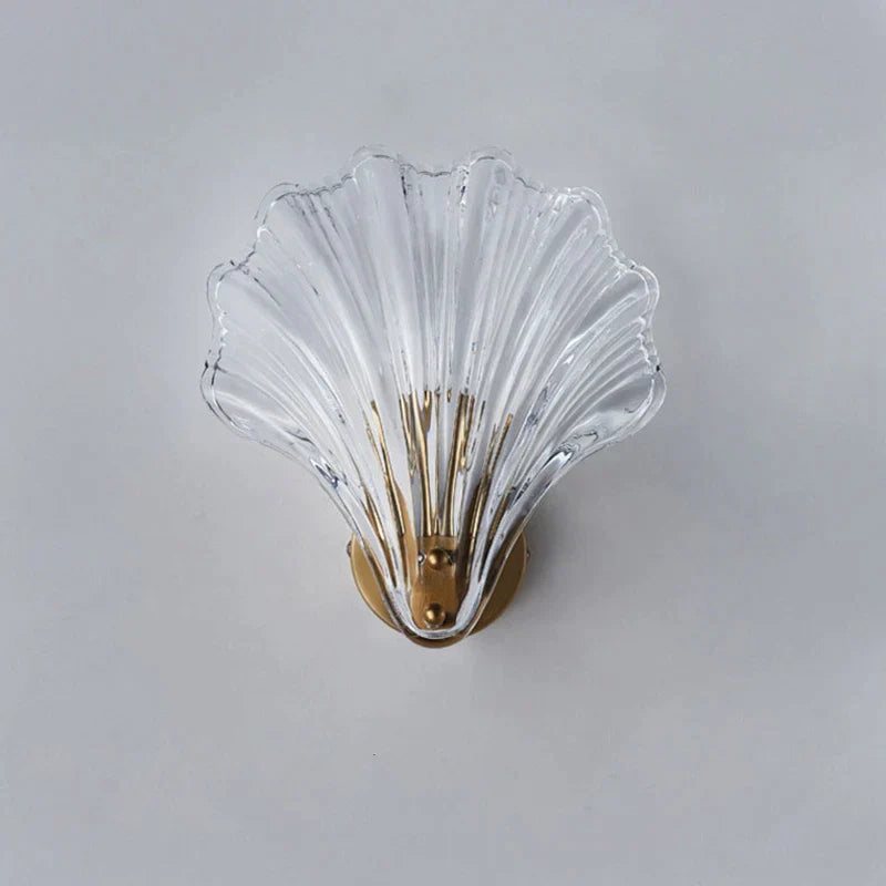Coralora Shell Glass Wall Sconce with Warm Coastal Glow