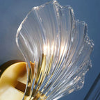 Coralora Shell Glass Wall Sconce with Warm Coastal Glow