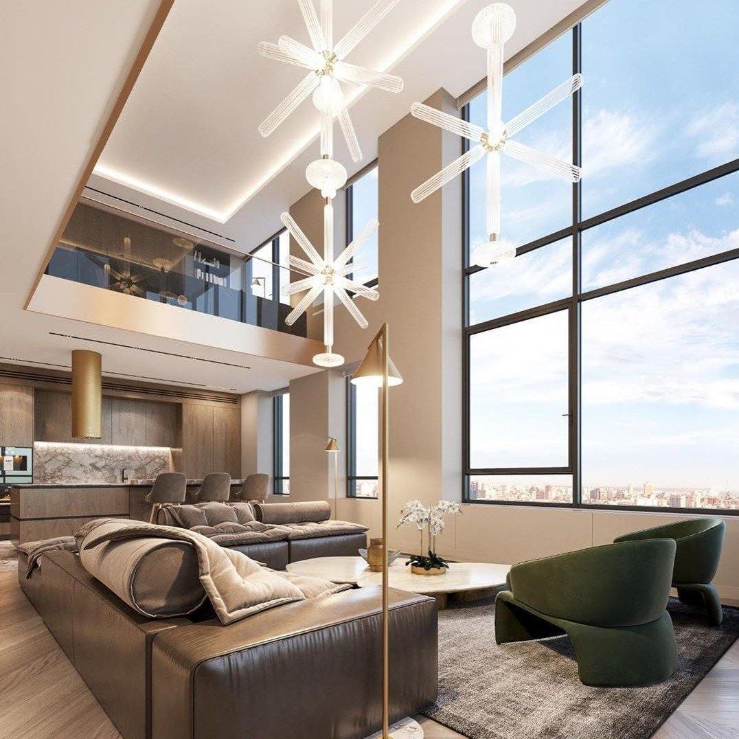 Candeeiro de Teto Lumenara com Cilindros de Cristal Elegantes