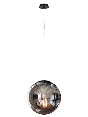 Orbis Glass Sphere Pendant Light Matte Black Accents