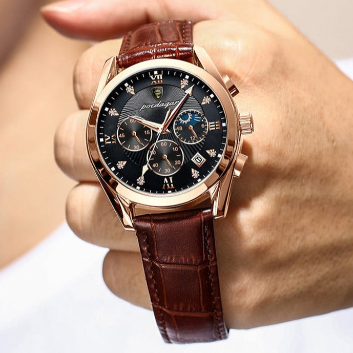 Relógio Onyx Valor com Cristal de Safira e Mostrador Preto para Homem