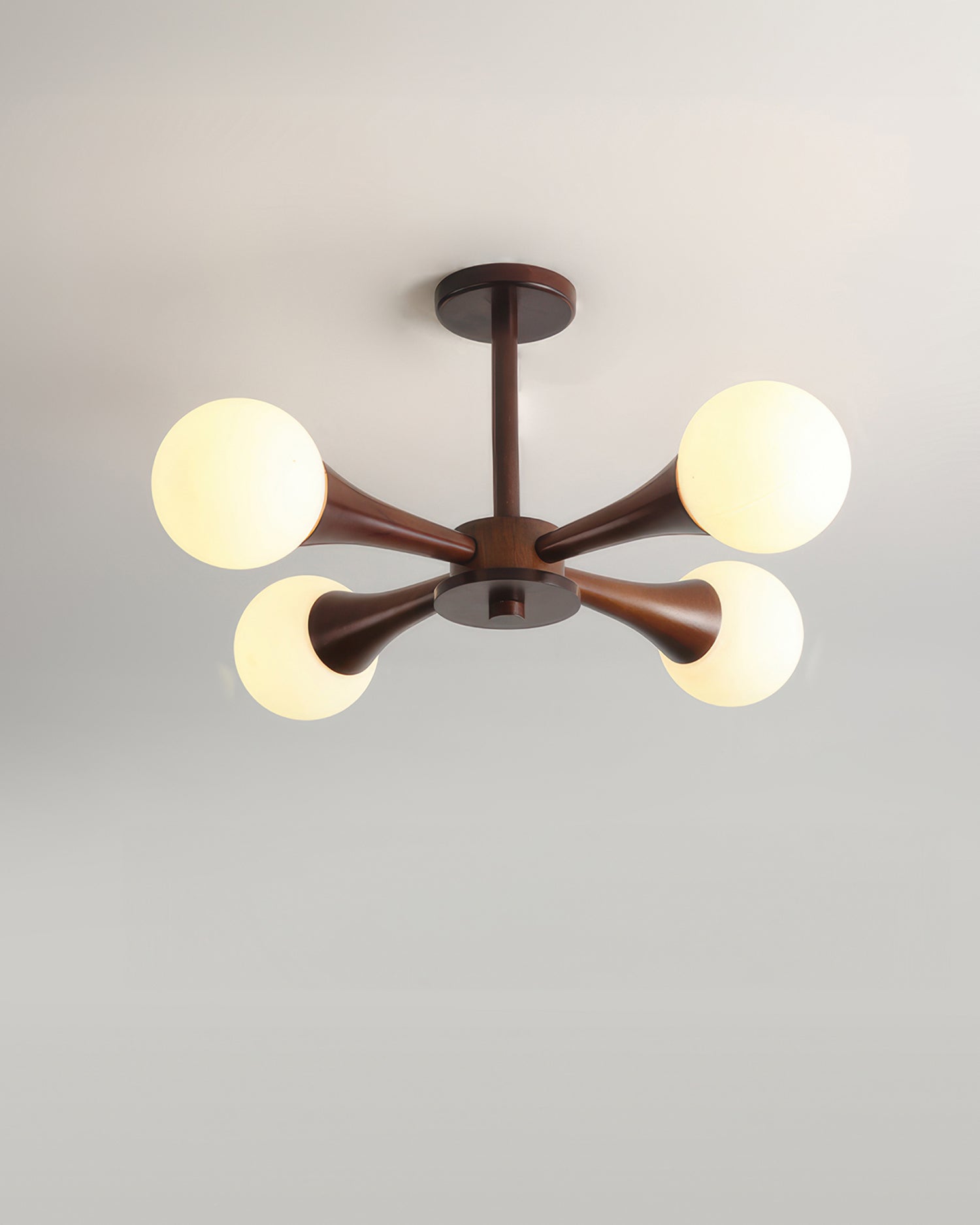 LumaHaven Nordic Walnut Minimalist Pendant Light With Adjustable Warm Glow