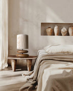 SylvaLume Tranquil Wood Table Lamp With Minimalist Wood Base LED Compatible