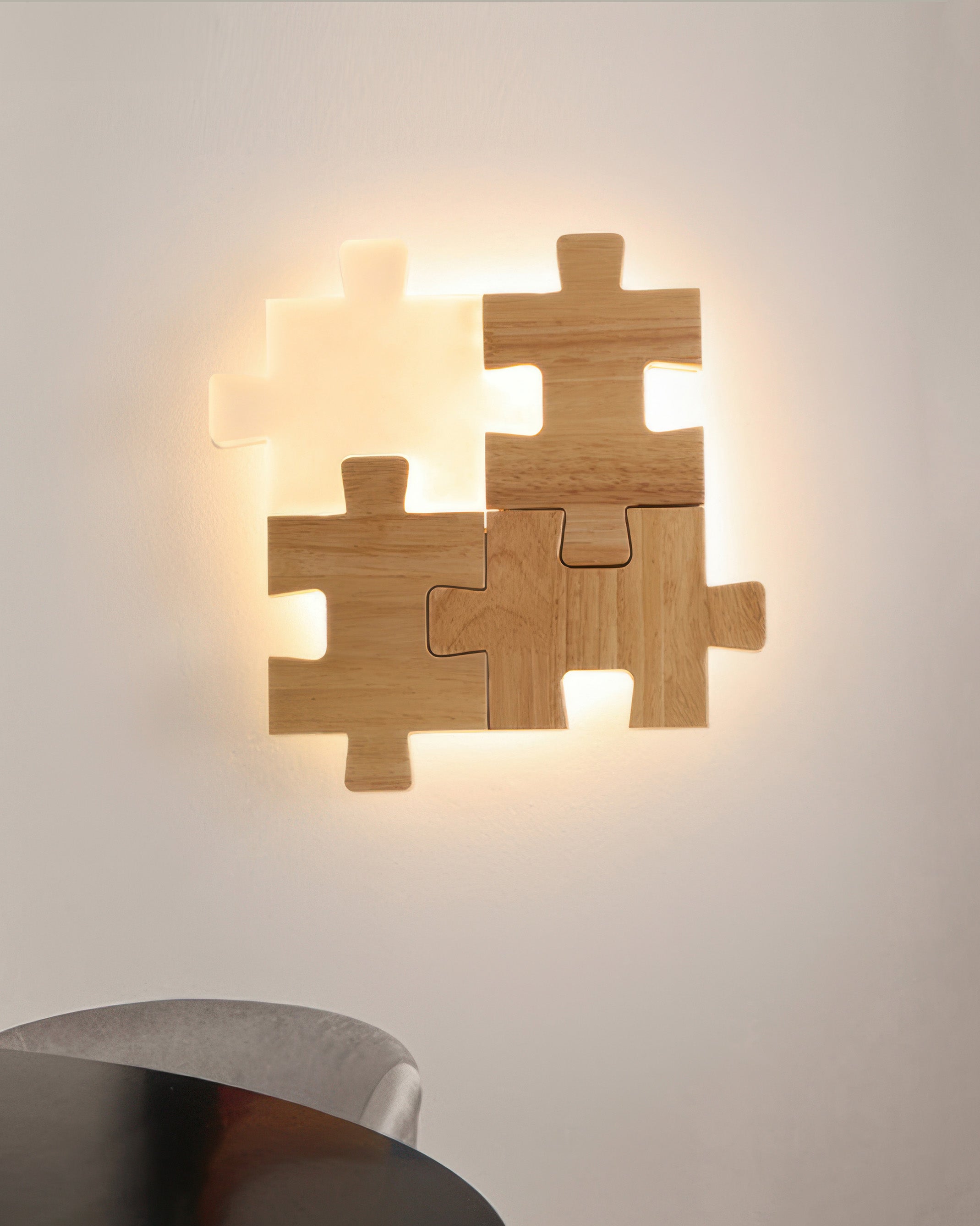 Aplique de Pared LED de Madera SylvaOak Rompecabezas Estilo Nórdico Minimalista