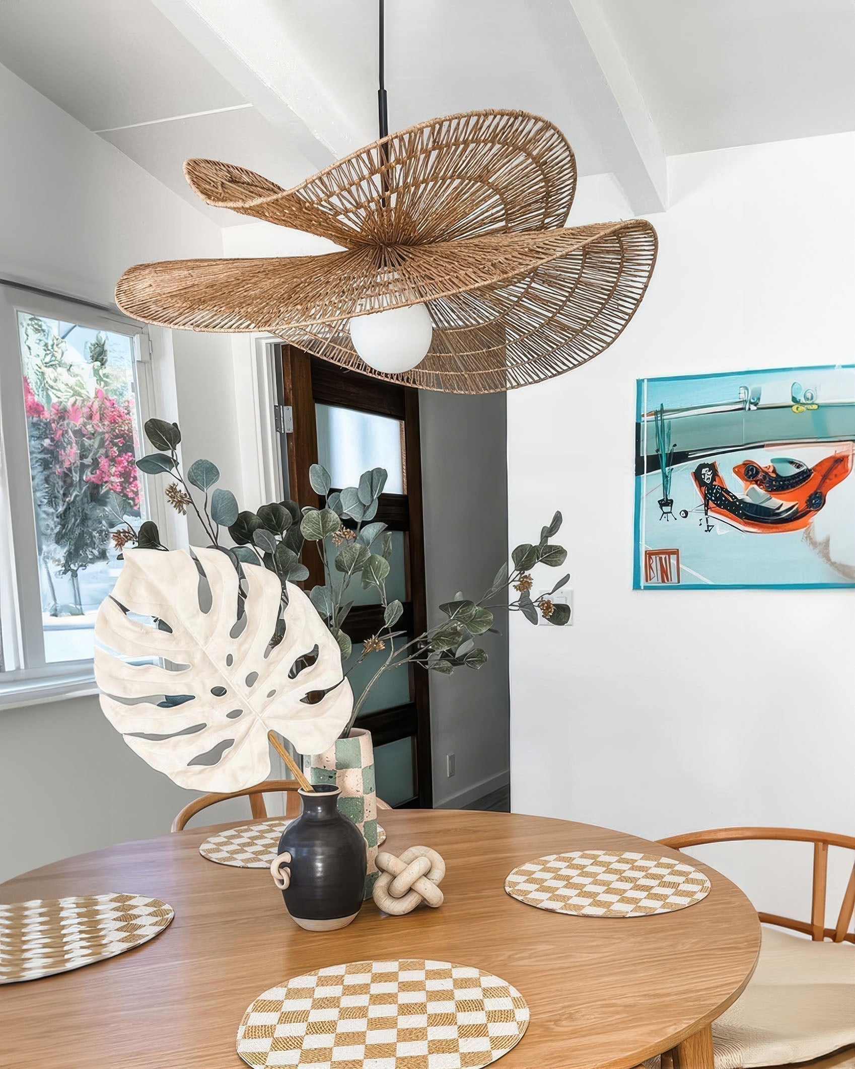 Kairoa Rattan Chandelier Japanese Inspired Wabi Sabi Handwoven Ambient Lighting