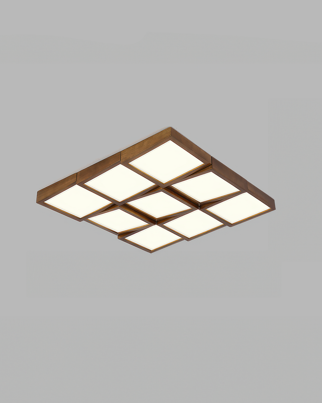 Aurea Walnut Ceiling Light With Natural Log Body And LED Fixture