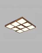 Aurea Walnut Ceiling Light With Natural Log Body And LED Fixture