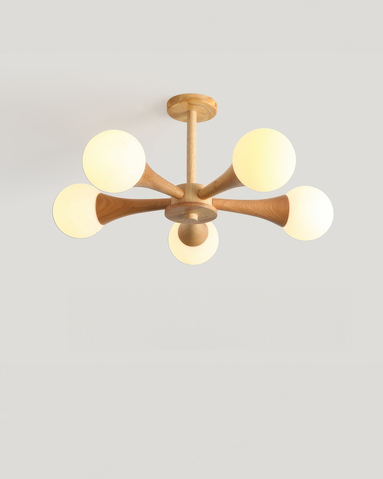 LumaHaven Nordic Walnut Minimalist Pendant Light With Adjustable Warm Glow