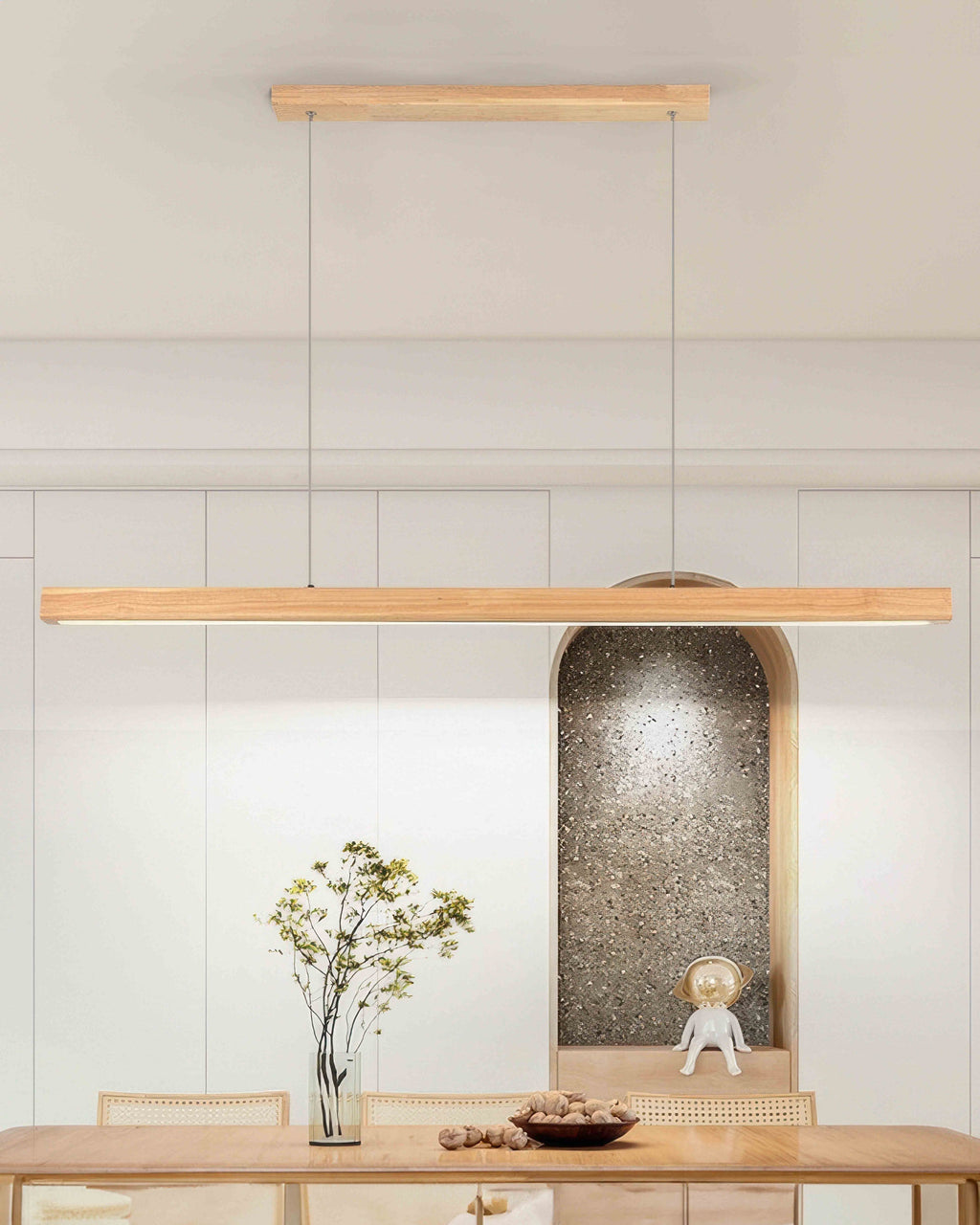 Cavell Walnut Minimalist Pendant Light With French Medieval Charm