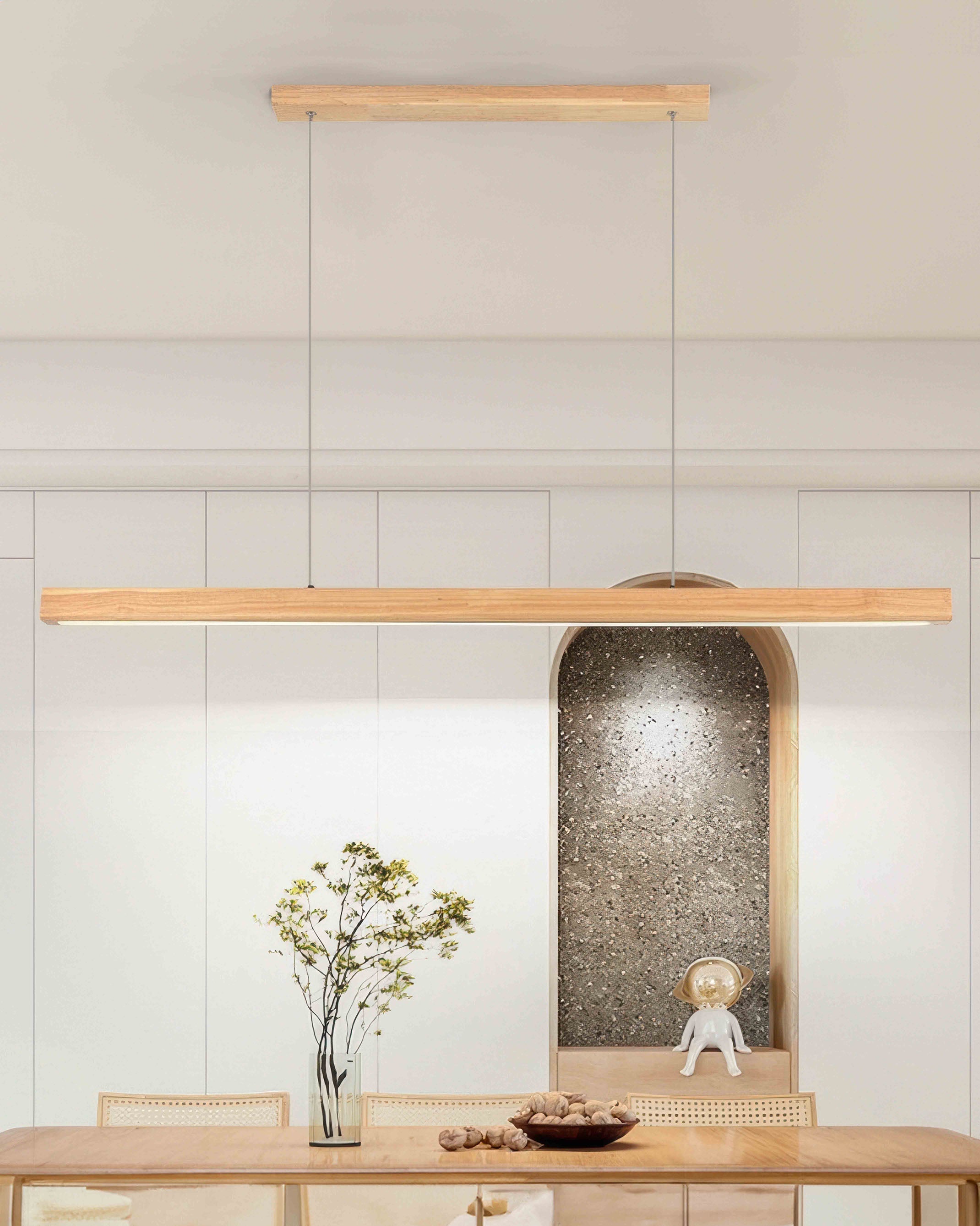 Cavell Walnut Minimalist Pendant Light With French Medieval Charm