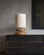 SylvaLume Tranquil Wood Table Lamp With Minimalist Wood Base LED Compatible