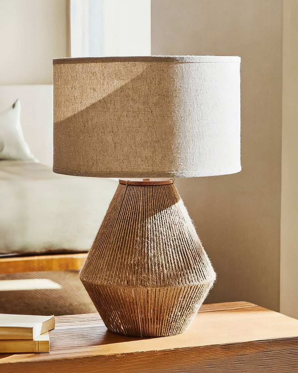 Kairo Handwoven Hemp Desk Lamp With Eco Conscious Weave
