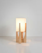 Kairo Seto Walnut Floor Lamp Japanese Inspired With Brass Accents Minimalist
