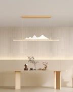 Kirei Zen Long Grain Wood Pendant Light in Japanese Style for Calm Interiors