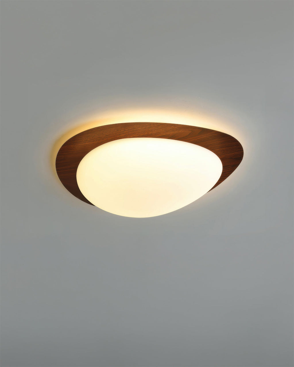 Nyra Nordic Pebble Wood Grain LED Ceiling Light for Scandinavian Interiors