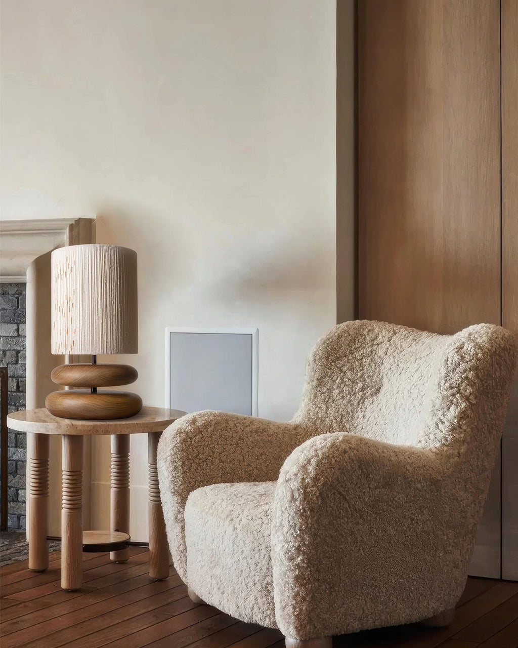 SylvaLume Tranquil Wood Table Lamp With Minimalist Wood Base LED Compatible