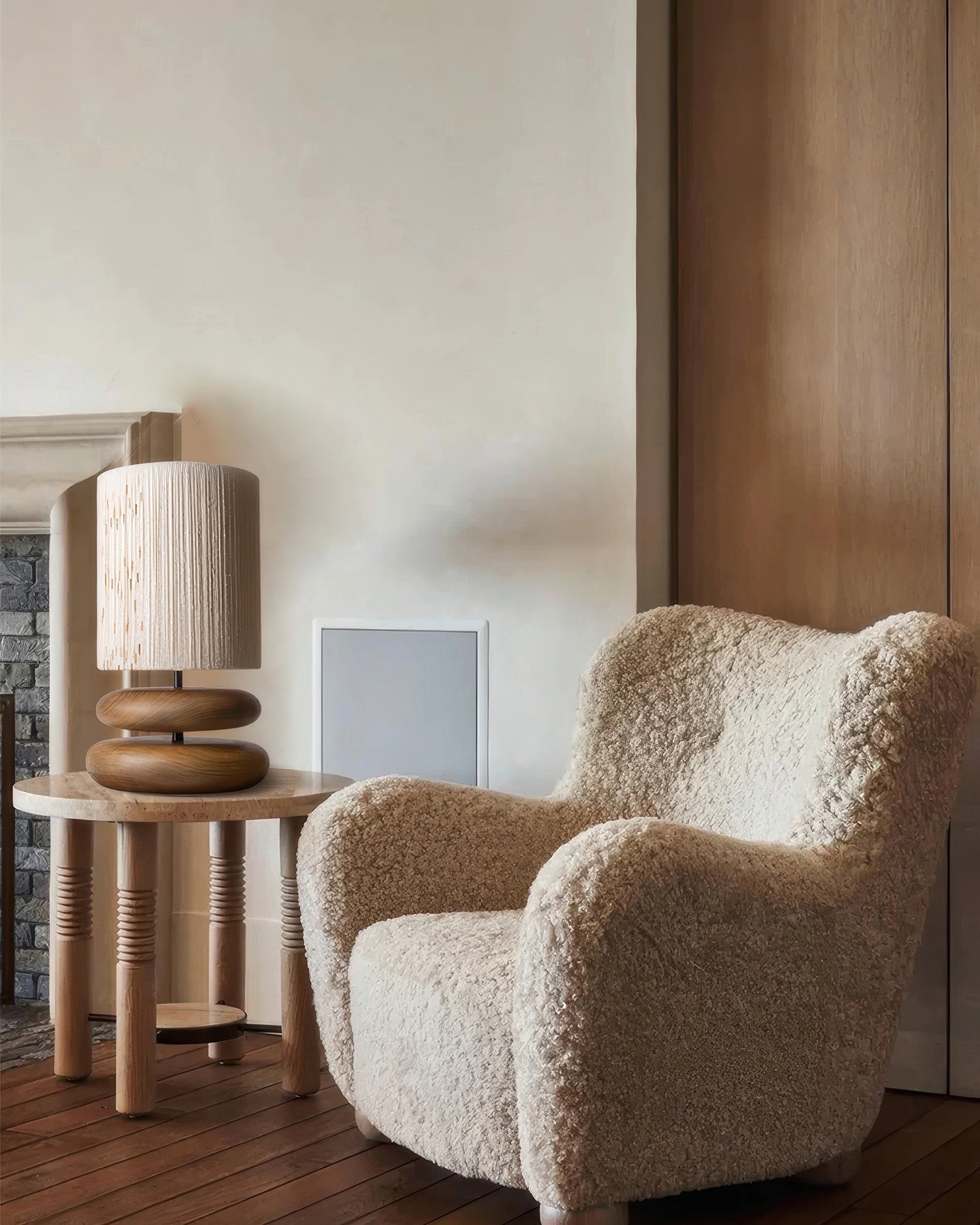 SylvaLume Tranquil Wood Table Lamp With Minimalist Wood Base LED Compatible