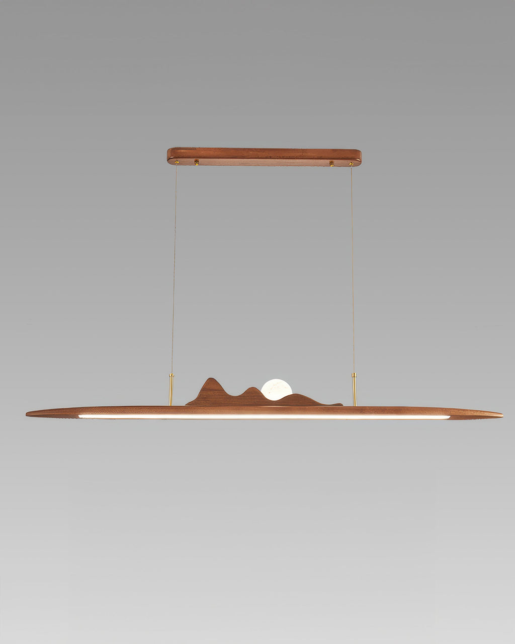 NovaLine Wooden Strip Pendant Light in Wabi Sabi Style