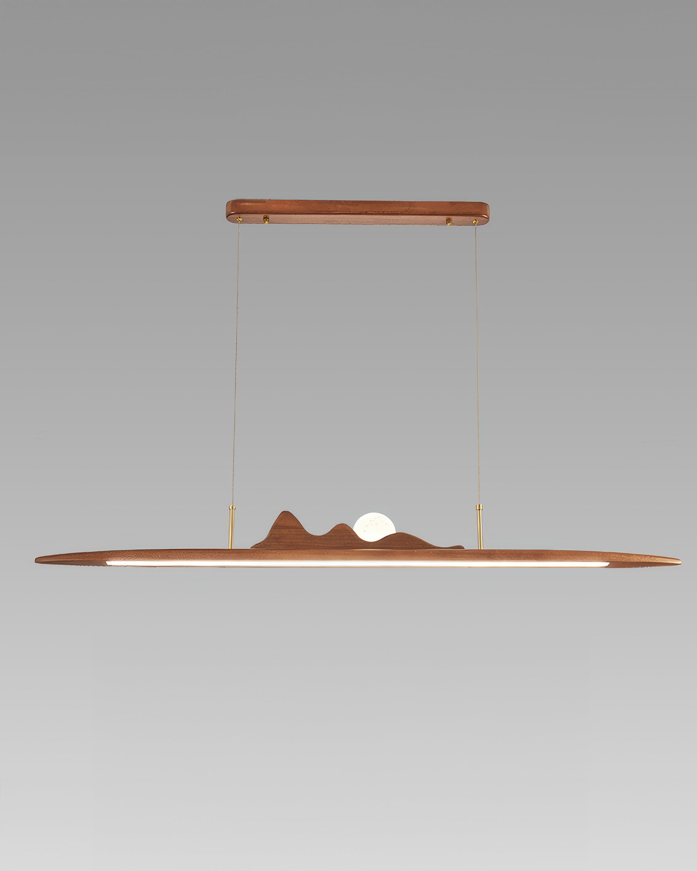 NovaLine Wooden Strip Pendant Light in Wabi Sabi Style