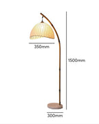 Lunara Bamboo Inspired Floor Lamp With Fabric Shade For Soft Ambient Glow