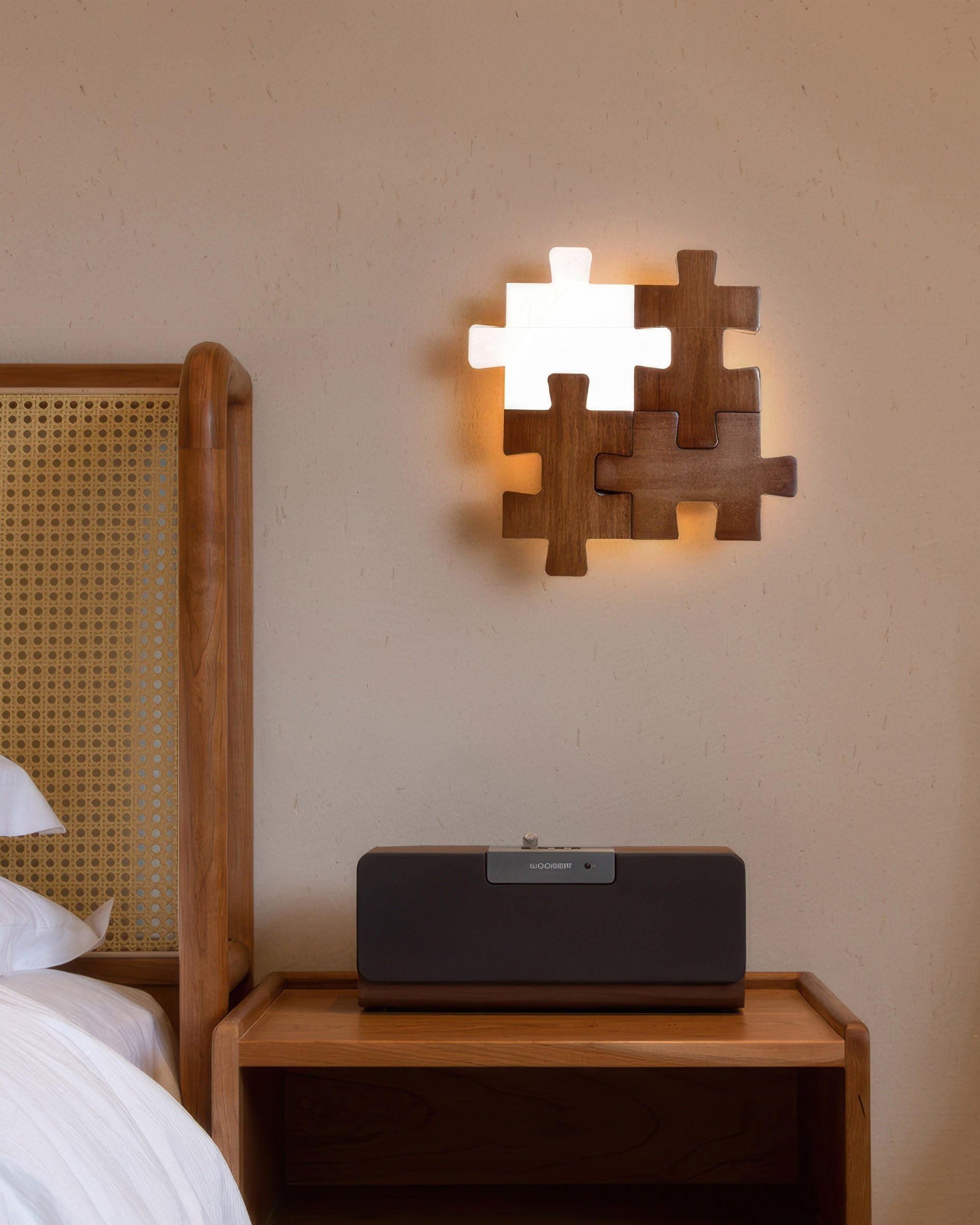 SylvaOak Wood Puzzle LED Wall Sconce Nordic Minimalist Style