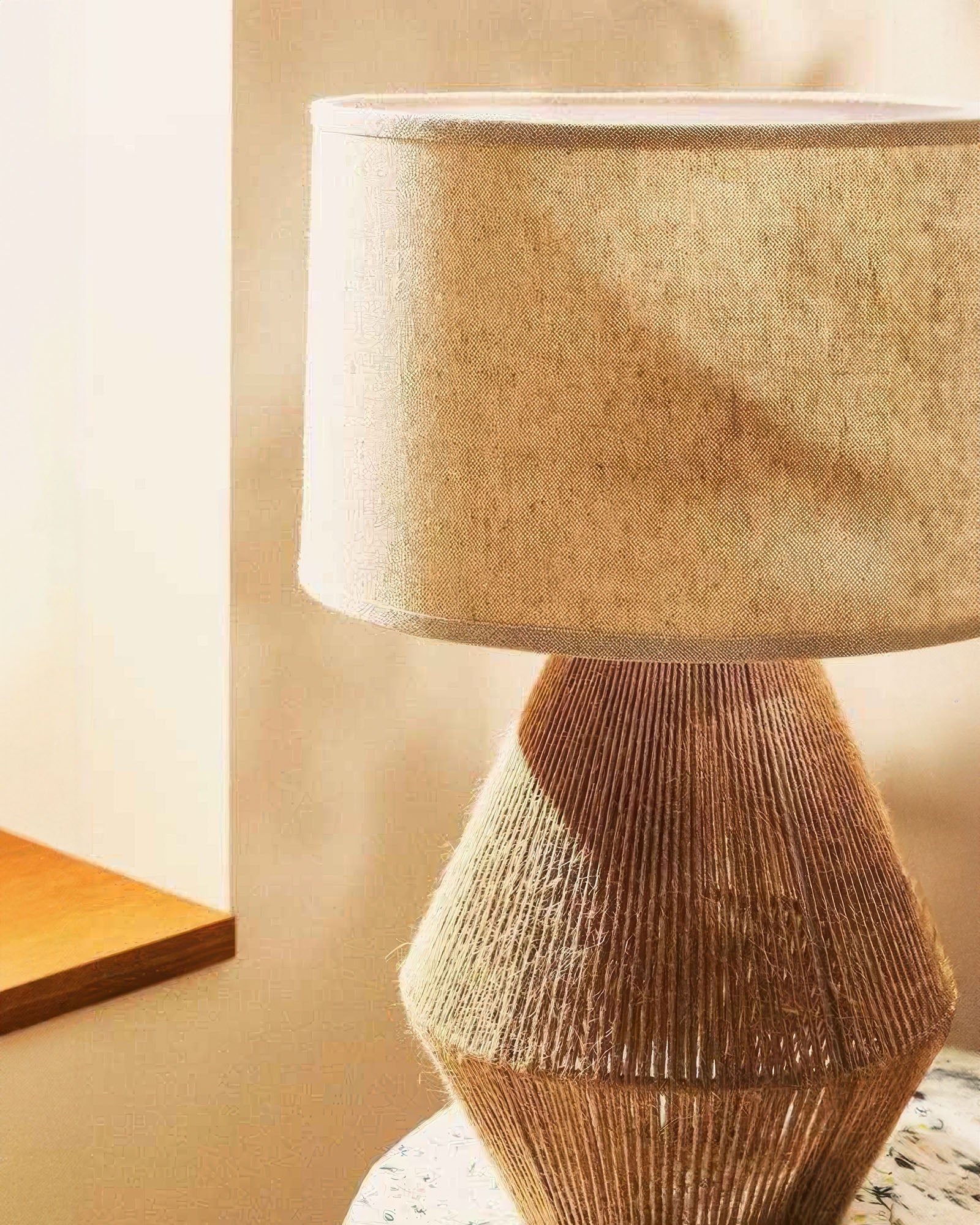 Kairo Handwoven Hemp Desk Lamp With Eco Conscious Weave