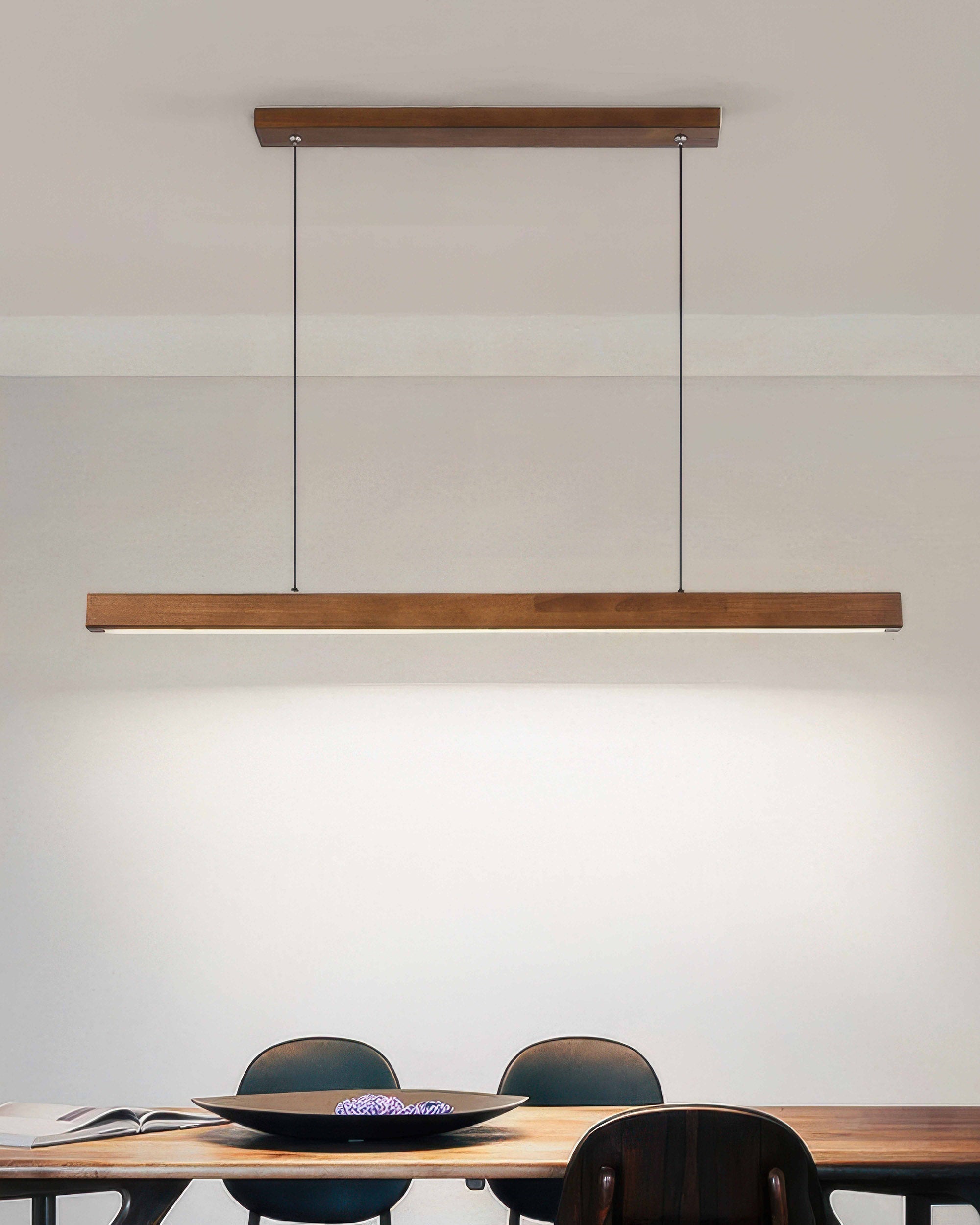 Cavell Walnut Minimalist Pendant Light With French Medieval Charm