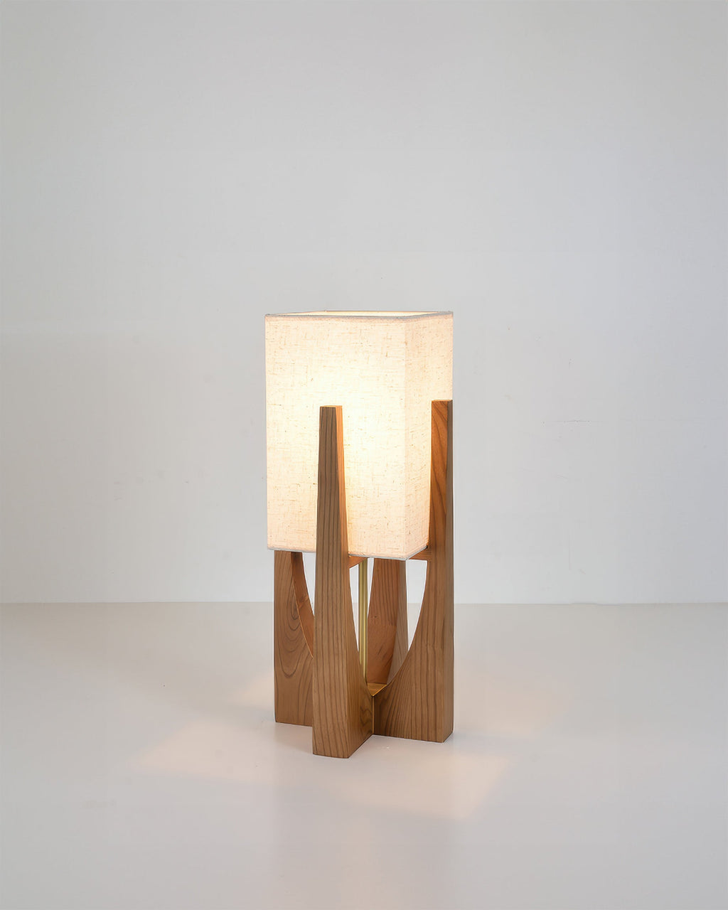 Kairo Seto Walnut Floor Lamp Japanese Inspired With Brass Accents Minimalist