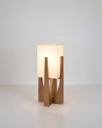 Kairo Seto Walnut Floor Lamp Japanese Inspired With Brass Accents Minimalist