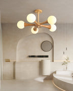 LumaHaven Nordic Walnut Minimalist Pendant Light With Adjustable Warm Glow