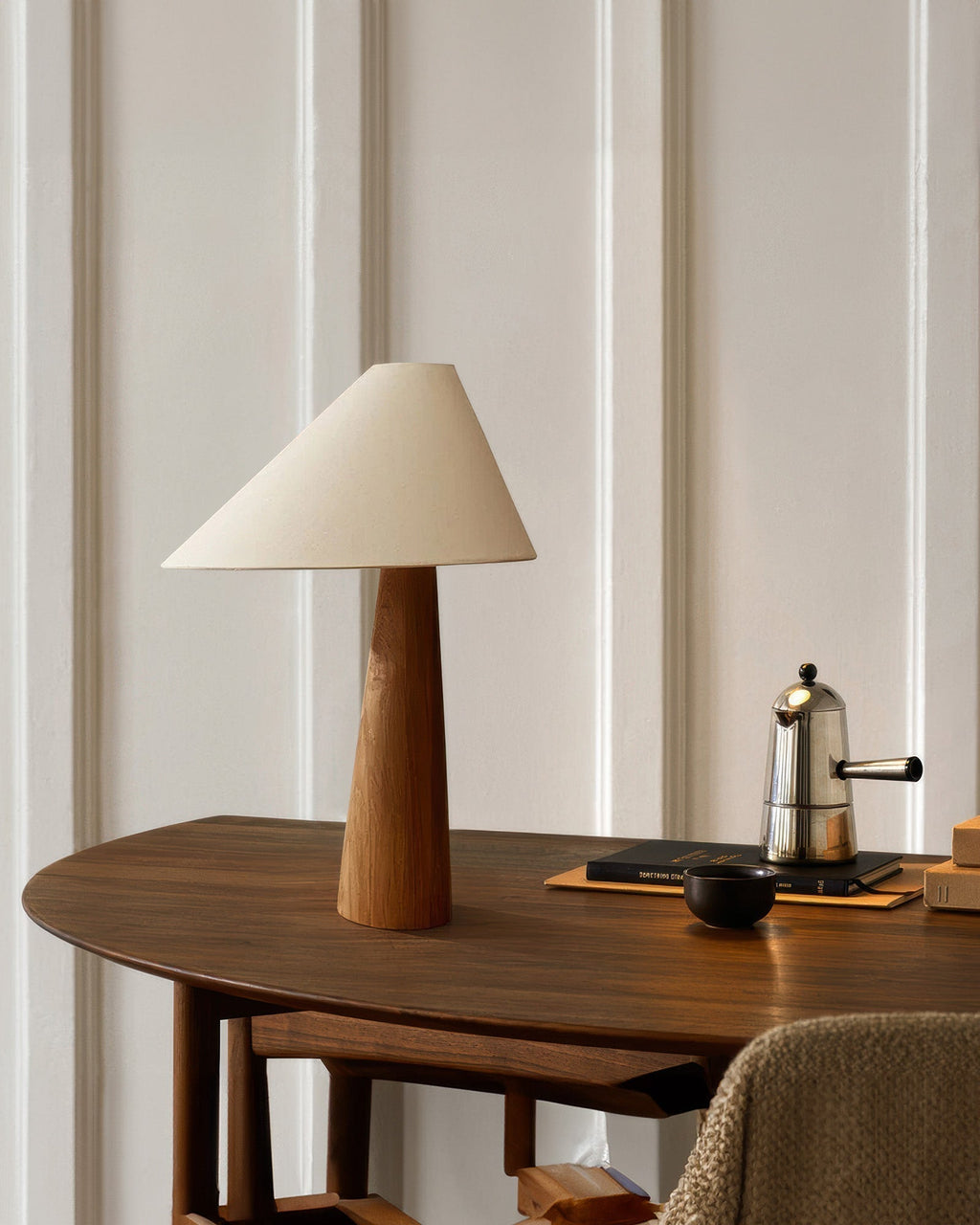 Calmere Tranquil Solid Wood Floor Lamp With Fabric Shade For Living Room