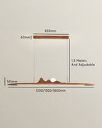 NovaLine Wooden Strip Pendant Light in Wabi Sabi Style