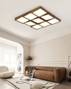 Aurea Walnut Ceiling Light With Natural Log Body And LED Fixture