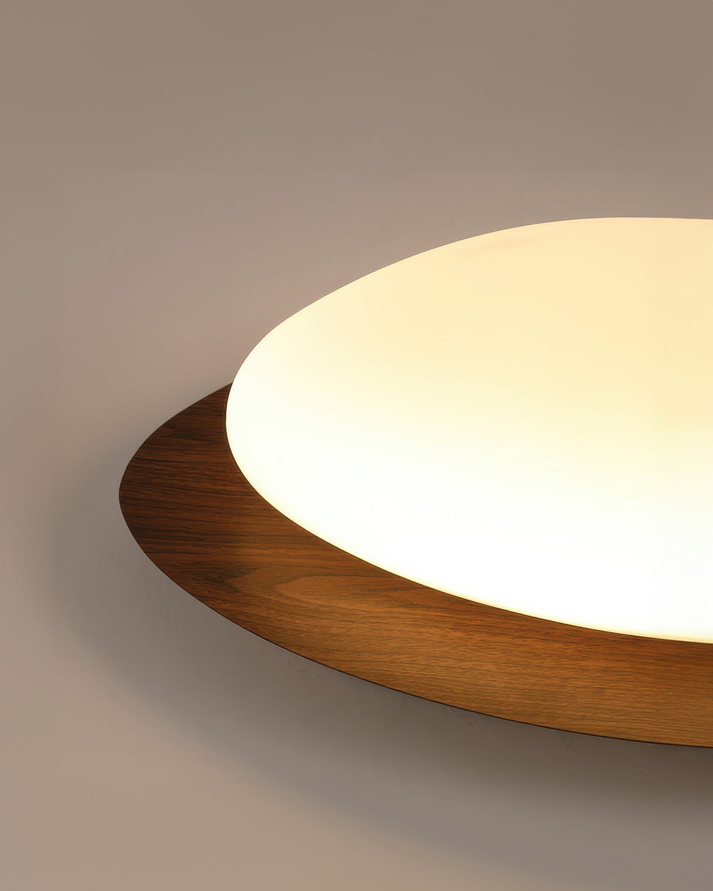 Nyra Nordic Pebble Wood Grain LED Ceiling Light for Scandinavian Interiors