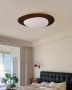 Nyra Nordic Pebble Wood Grain LED Ceiling Light for Scandinavian Interiors