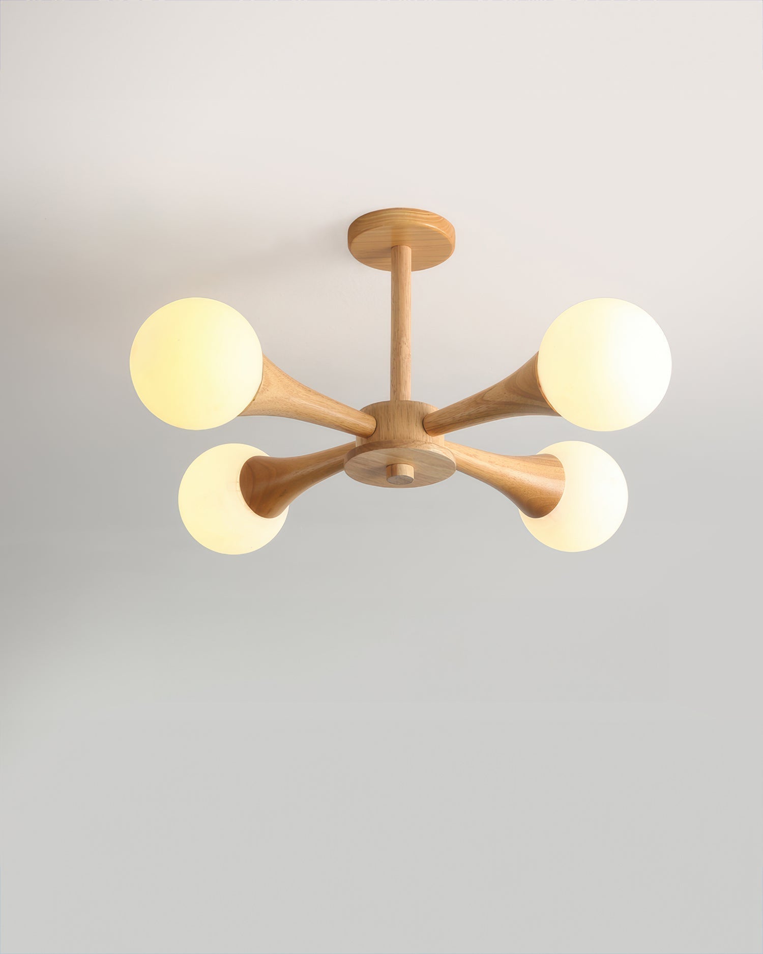 LumaHaven Nordic Walnut Minimalist Pendant Light With Adjustable Warm Glow