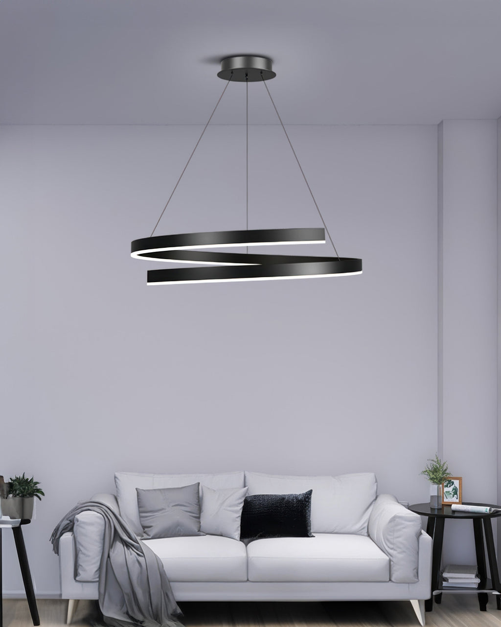 Tavero Mahogany-Style Chandelier With Adjustable Angles And Aluminum Woodgrain