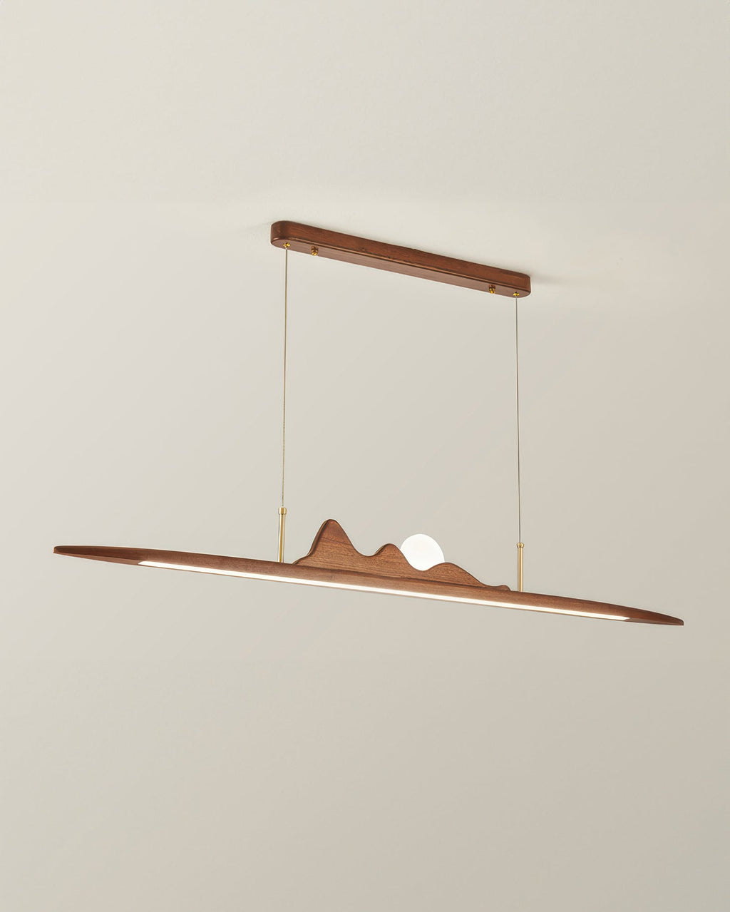 NovaLine Wooden Strip Pendant Light in Wabi Sabi Style