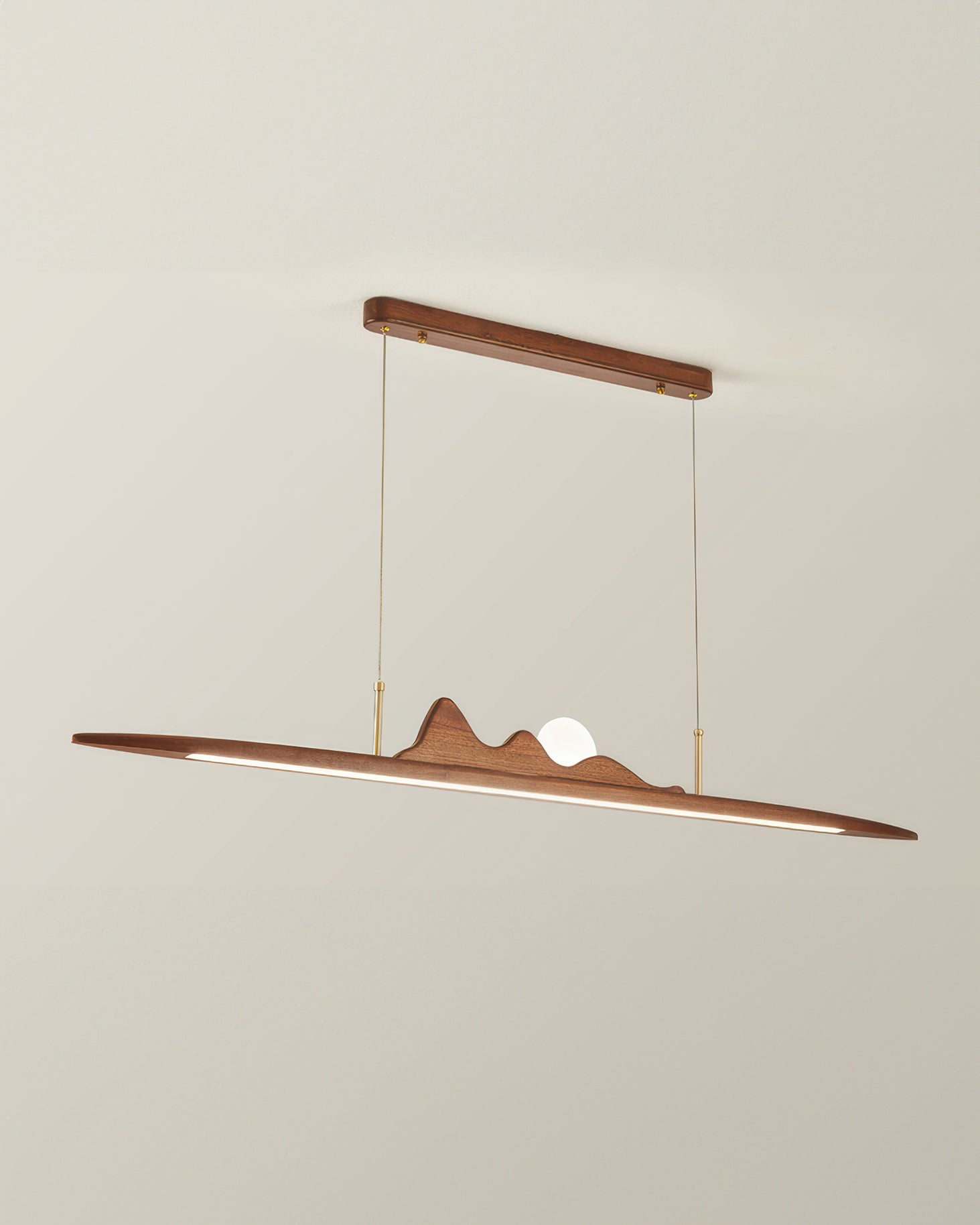 NovaLine Wooden Strip Pendant Light in Wabi Sabi Style