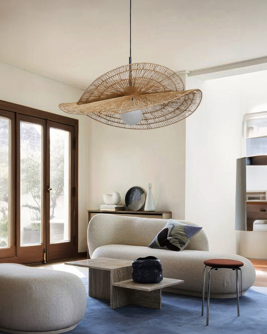 Kairoa Rattan Chandelier Japanese Inspired Wabi Sabi Handwoven Ambient Lighting